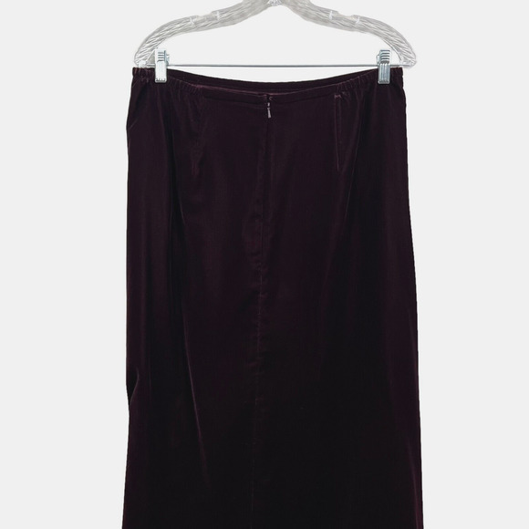 Talbots Womens Velour 2 Pcs Blazer and Long Skirt Button Up Burgundy Sz 12 - Picture 9 of 12